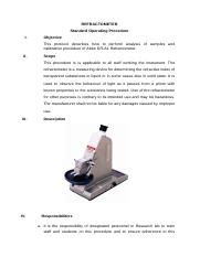 sop for refractometer procedure